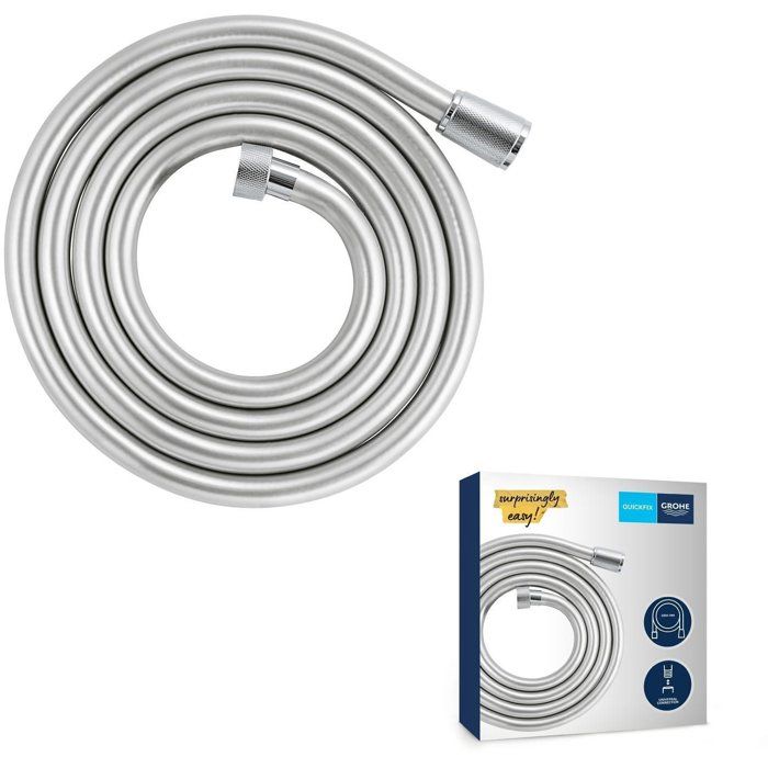 Shower hose - GROHE VitalioFlex 27507001 - 2m - Anti-kink - Anti-twist - Universal connection - Smooth surface - Chrome