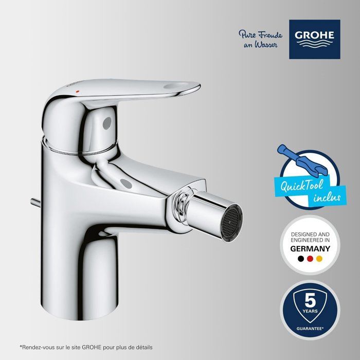Single-lever bidet mixer - GROHE Swift - 24332001 - Chrome - With ball joint - Water saving