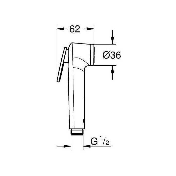 Shower head - GROHE Vitalio - 26351000 - 1 jet - Chrome - Hand shower with trigger - Anti-scald technology - Water saving