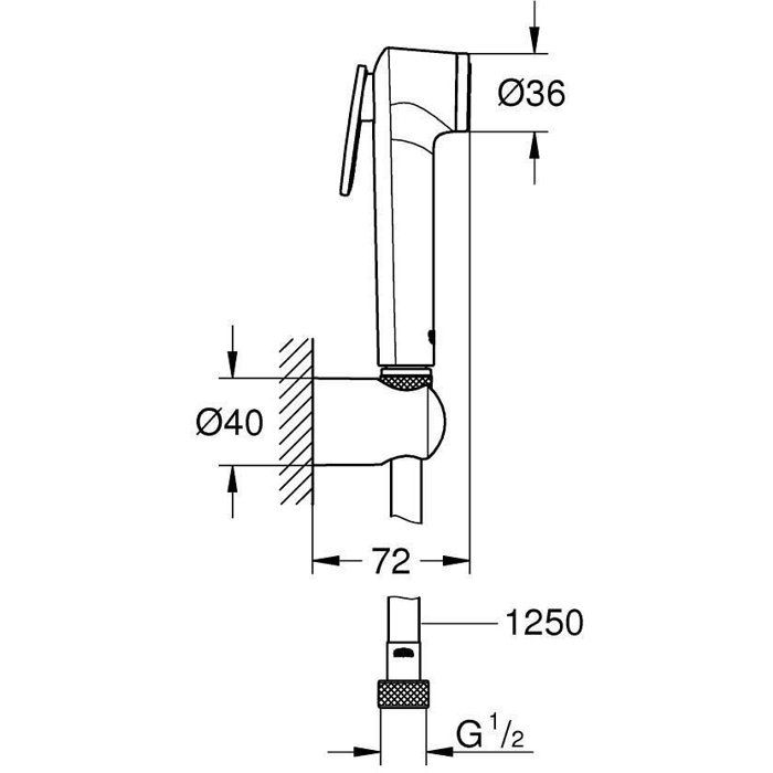 GROHE - 1-spray shower set with wall bracket