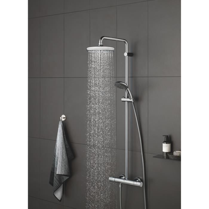 Grohe Tete Shower Vitalio Start 210, 1 jet, round shower head 210mm, water saving flow, threaded fitting 1/2, 26415000