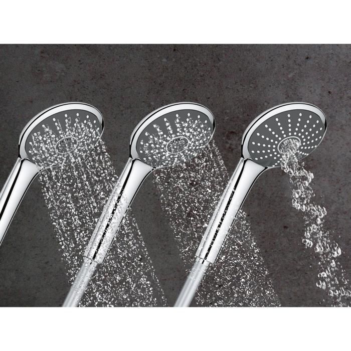 Grohe shower column thermostatic valve Vitulio Joy 260, 50% saving water and energy, shower 3 jets, 26403001