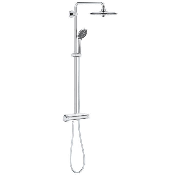Grohe shower column thermostatic valve Vitulio Joy 260, 50% saving water and energy, shower 3 jets, 26403001