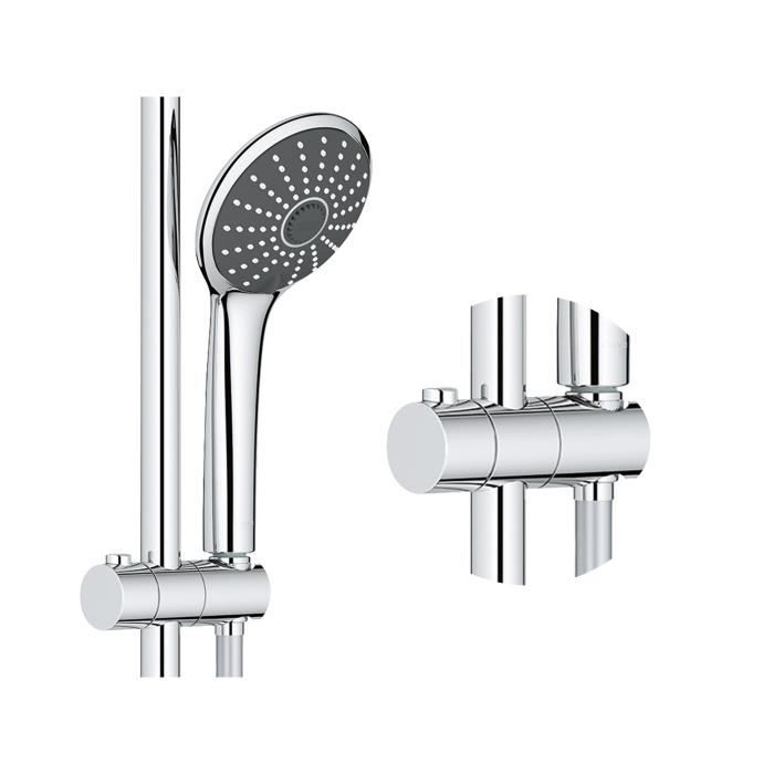 Grohe shower column thermostatic valve Vitulio Joy 260, 50% saving water and energy, shower 3 jets, 26403001