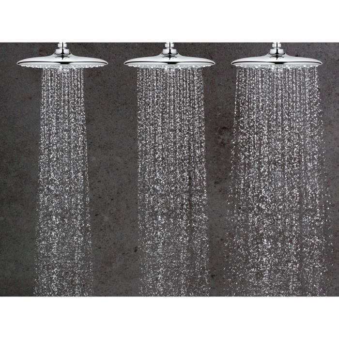 Grohe shower column thermostatic valve Vitulio Joy 260, 50% saving water and energy, shower 3 jets, 26403001