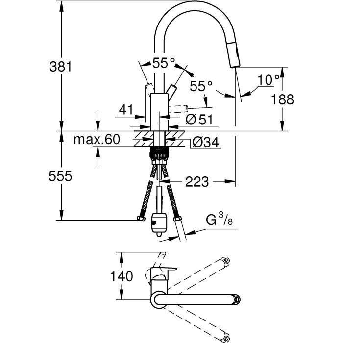 Grohe - Single-handle sink mixer