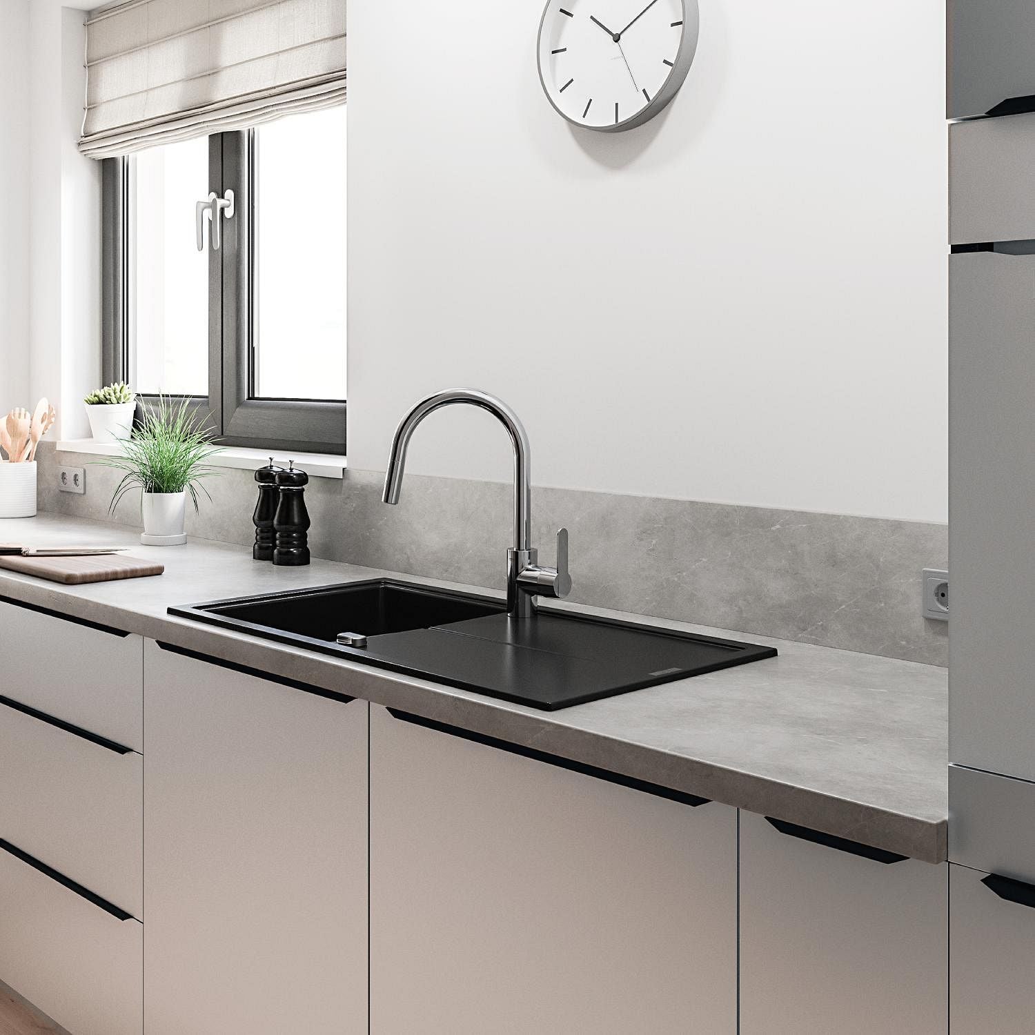 Kitchen faucet - Chrome - C-spout - High spout - 150° rotation - GROHE Get - 31494001