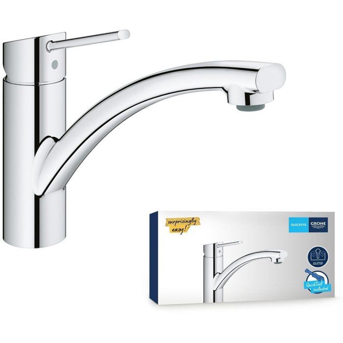 GROHE TAP STEM SWIFT KITCHEN, MONOCMAND MIXER WITH EC ECONIVED WATER MOUSTER, ROTATION AT 140 °, 30358000