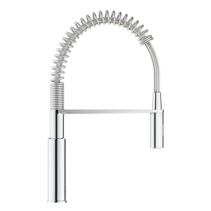 GROHE TAP Kitchen Sink GET, Mixer Monocomande 2 Jets, Tap with Professional Extractable Shower, 30361000