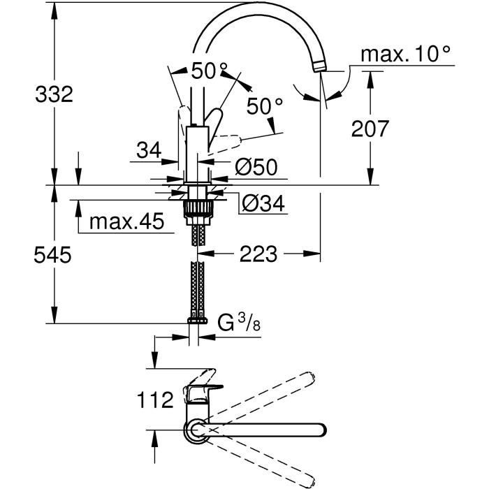 Grohe - Sink monocommande mixer