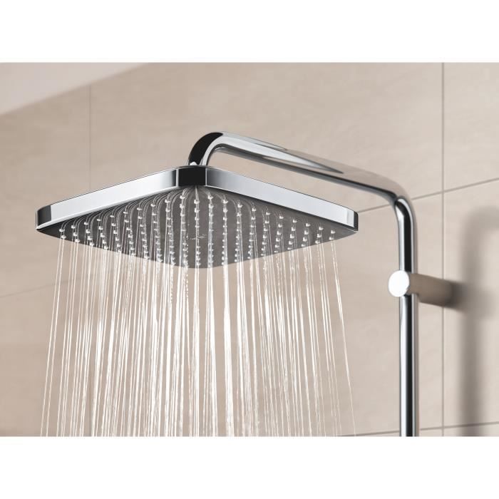 Grohe Tete Shower Vitalio Comfort 250 Cube, 1 Jet, 1/2 threaded fittings, 250mm square shape, pivotable head shower, 26695000