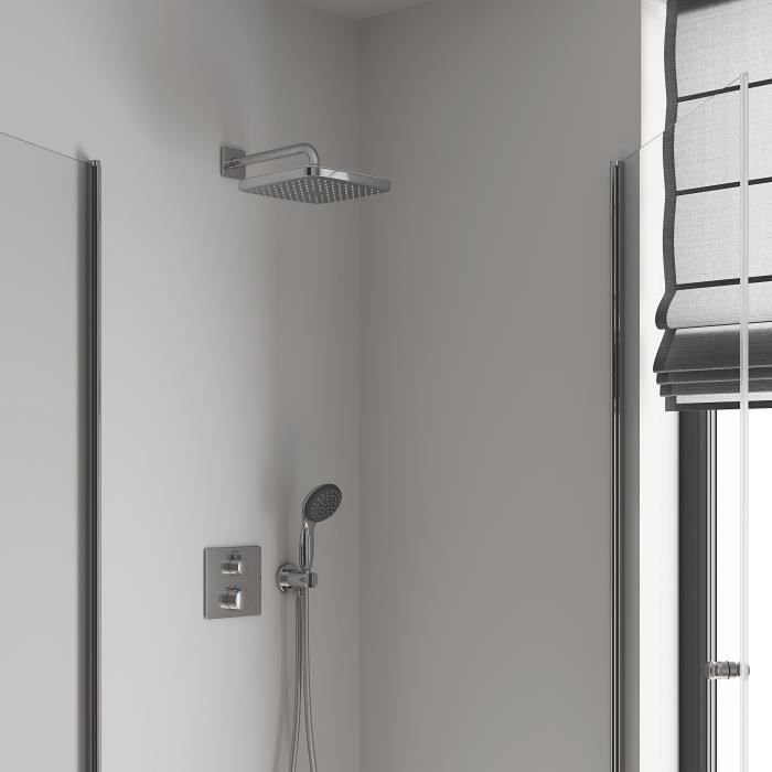 Grohe Tete Shower Vitalio Comfort 250 Cube, 1 Jet, 1/2 threaded fittings, 250mm square shape, pivotable head shower, 26695000