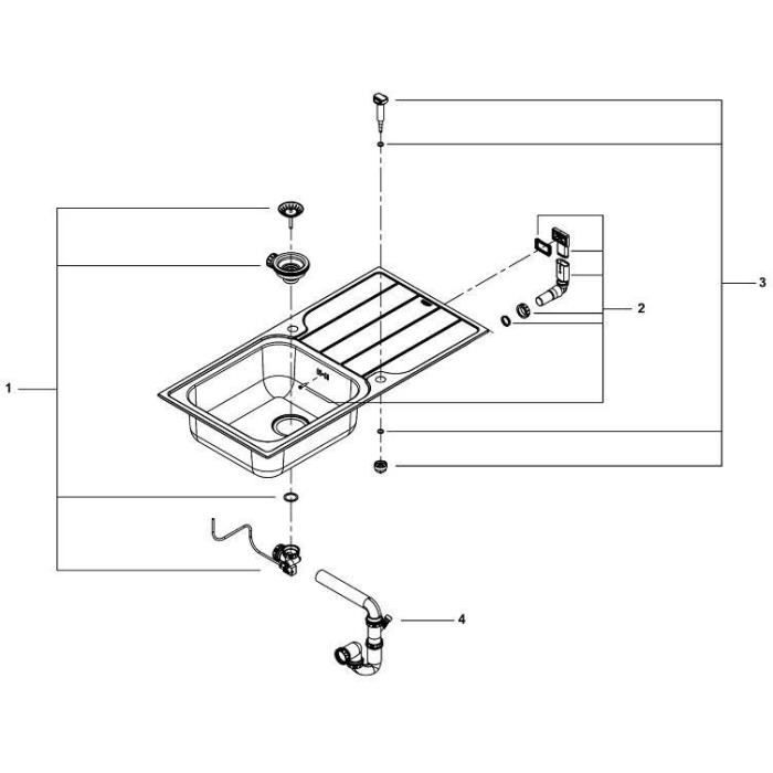 Sink - stainless steel - stainless steel - GROHE