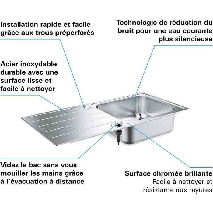 Sink - stainless steel - stainless steel - GROHE
