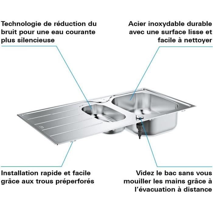 Stainless steel sink - stainless steel - grohe