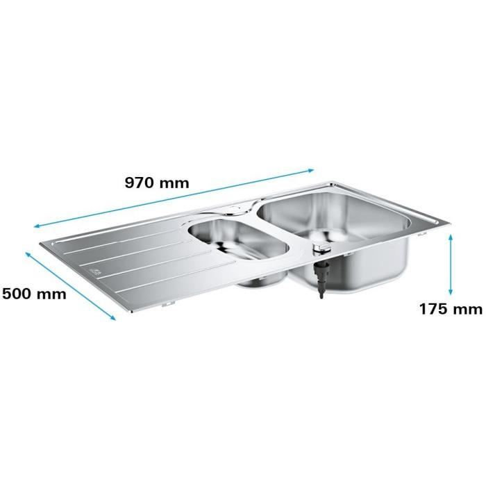 Stainless steel sink - stainless steel - grohe