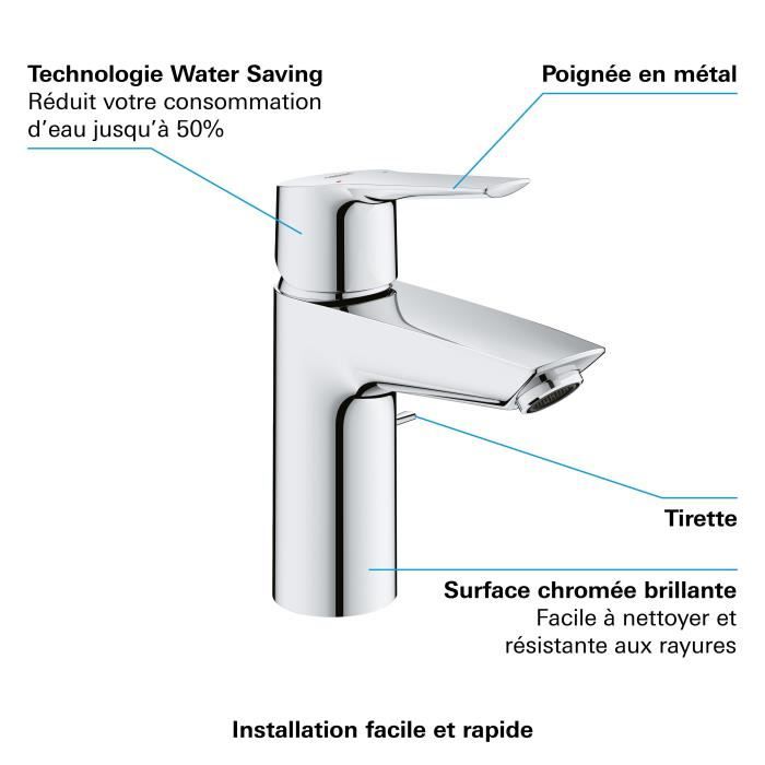 Single-lever basin mixer - Size S - GROHE - Start - Chrome