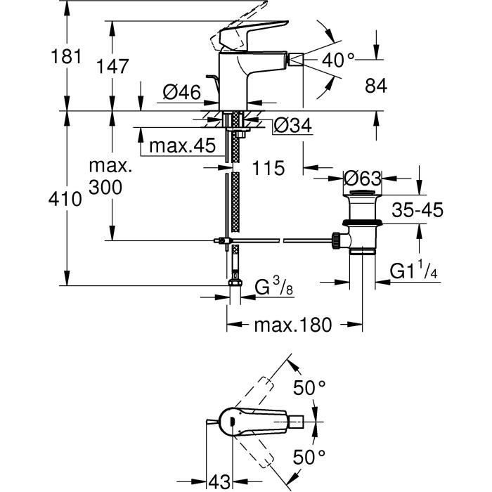 GROHE - Bidet single-lever mixerSize S