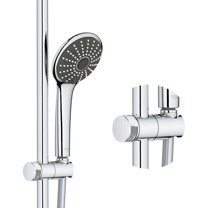 Grohe shower column thermostatic mixer vitulio joy0, shower head 260mm, 3 jet shower, chrome, 26403002