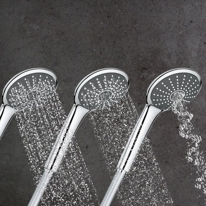 Grohe shower column thermostatic mixer vitulio joy0, shower head 260mm, 3 jet shower, chrome, 26403002