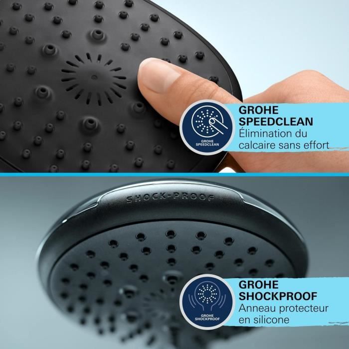 Shower set with 2 jets shower head, bar and flexible hose - GROHE Vitalio Comfort 110 26398001 - Easy selection - Water saving