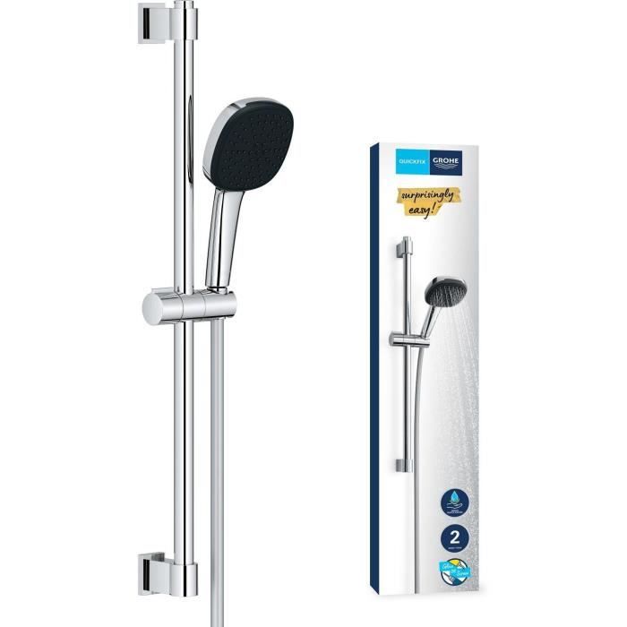Shower set with 2 jets shower head, bar and flexible hose - GROHE Vitalio Comfort 110 26398001 - Easy selection - Water saving