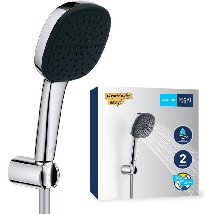 Shower set with 2-jet shower head, holder and hose - GROHE Vitalio Comfort 110 26399001 - Easy selection - Water saving