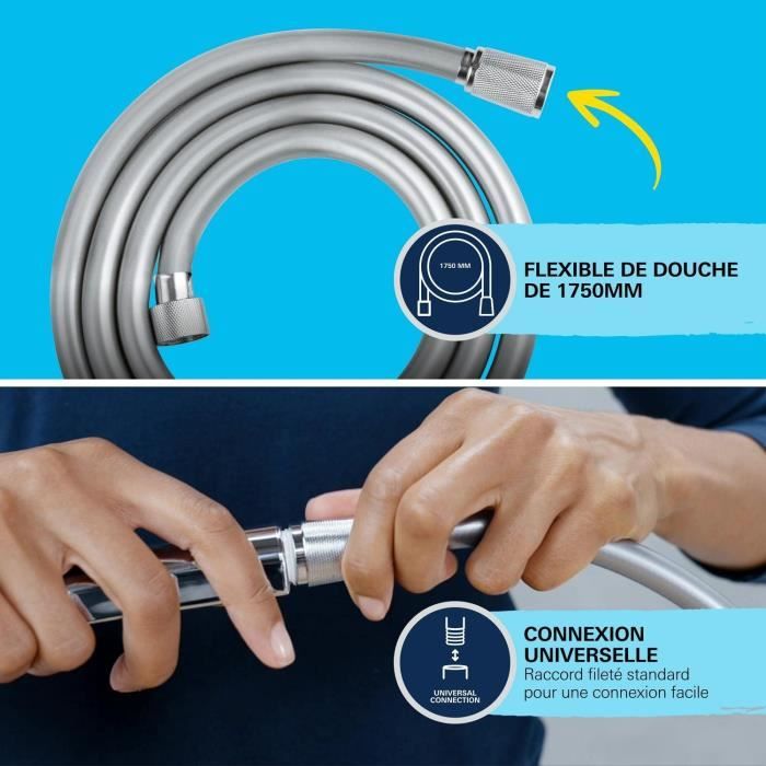 Shower set with 2-jet shower head, holder and hose - GROHE Vitalio Comfort 110 26399001 - Easy selection - Water saving