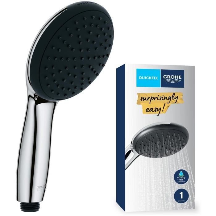 Shower head - GROHE Vitalio Start 110 27940001 - 1 Rain jet - Water saving - Anti-limescale process - Chrome