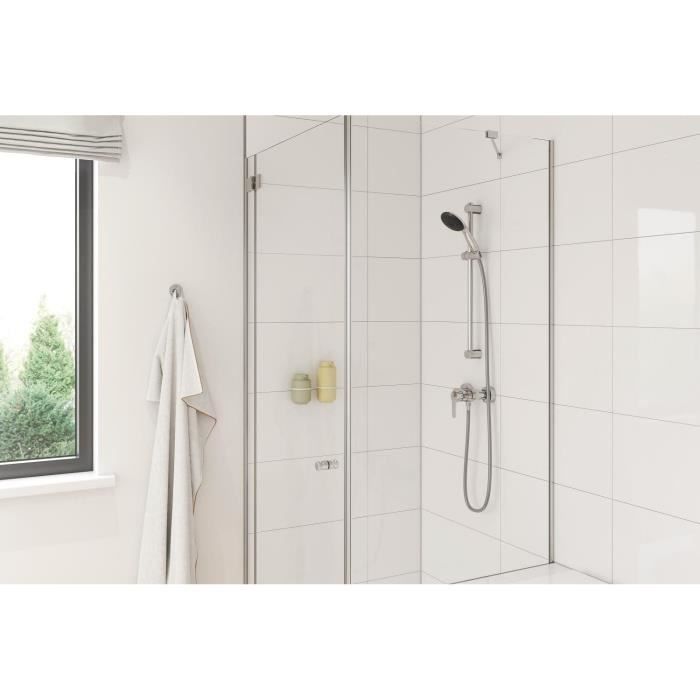 Shower set with 1 jet shower head, 60cm bar and 1.75m flexible hose - GROHE Vitalio Start 110 27942001 - Water saving - Chrome
