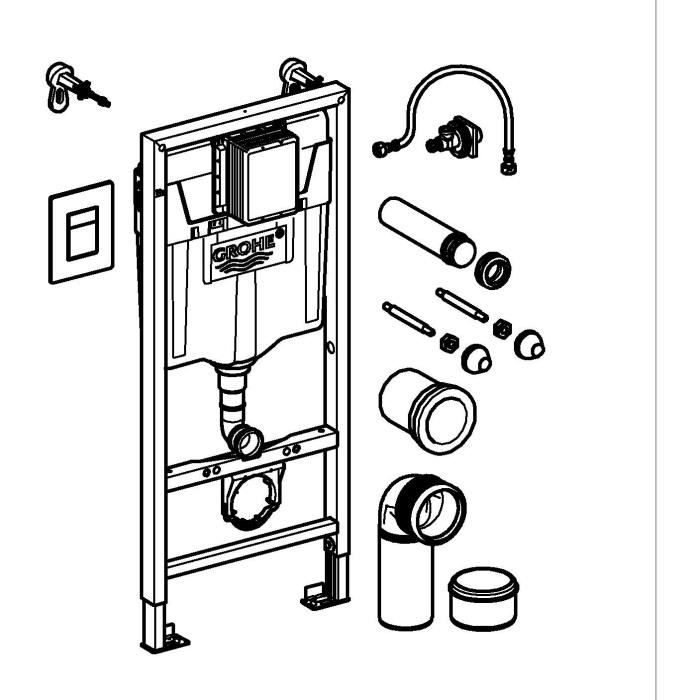 Solido 3 in 1 pack for WC - Installation height 1.13m - GROHE - 38811KF0