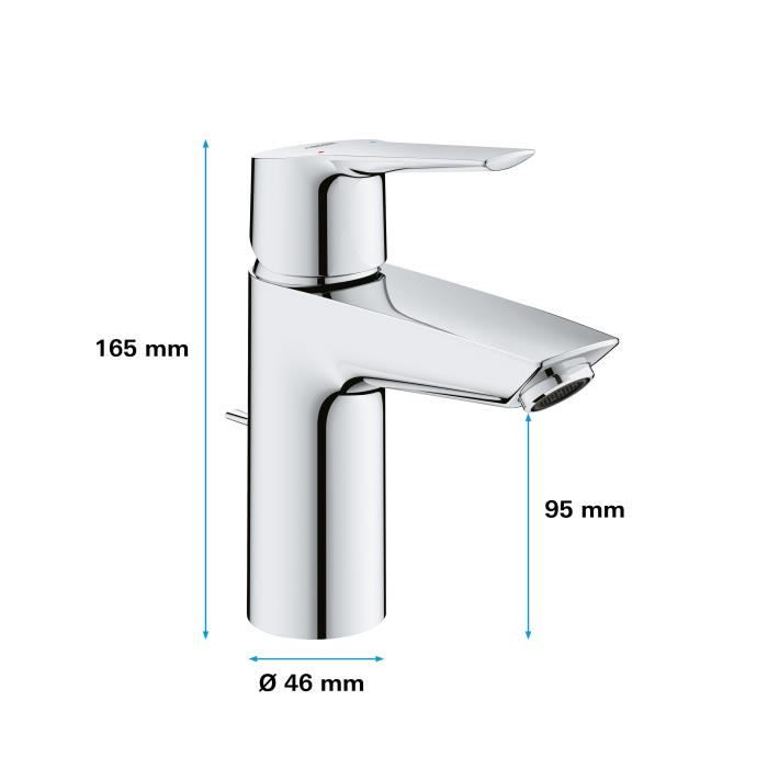 Grohe Quickfix Start Bathroom Faucet Lavabo, Foam water saving, with emptying tick