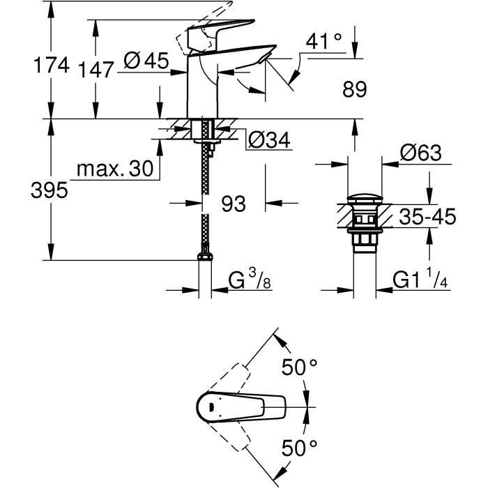 Grohe - Lavabo monocommande mixer - Size S