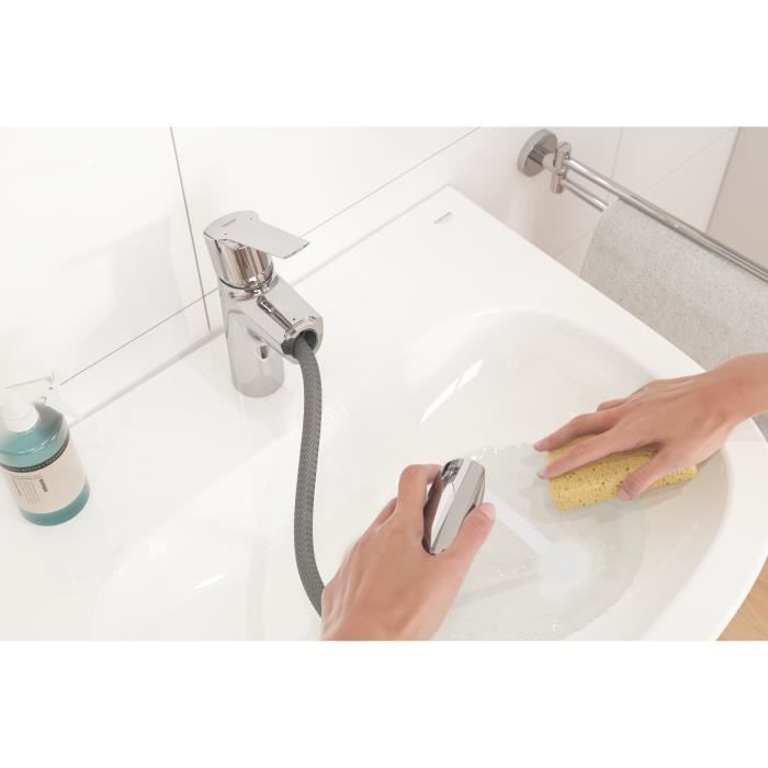 Grohe Quickfix Mixer Monocomande Bathroom Lavabo Start, Extractable shower Foam water saving Size M 24205003