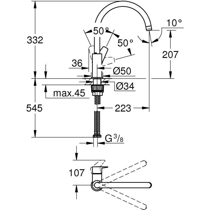 Grohe - Sink monocommande mixer