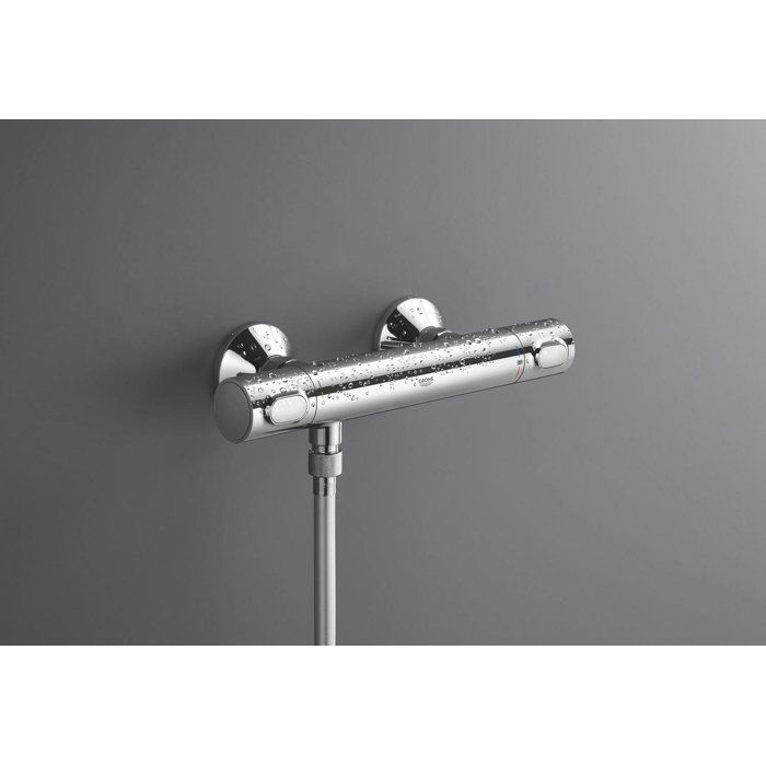 Grohe thermostatic mixer shower Precision Flow, Wall mounting, anti-cross protection, 1/2 threaded connection, chrome, 34840000