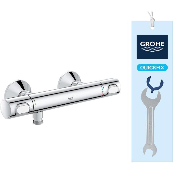 Grohe thermostatic mixer shower Precision Flow, Wall mounting, anti-cross protection, 1/2 threaded connection, chrome, 34840000