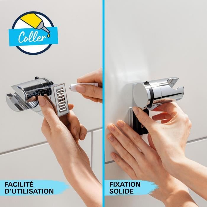 Shower set with thermostatic mixer, 1 jet shower head, 60cm bar and flexible hose - GROHE 34597001 - Water saving - Chrome