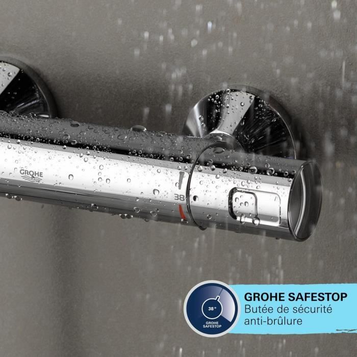 Shower column with thermostatic mixer - Water saving - GROHE Vitalio Comfort 250 - Chrome - 26696001