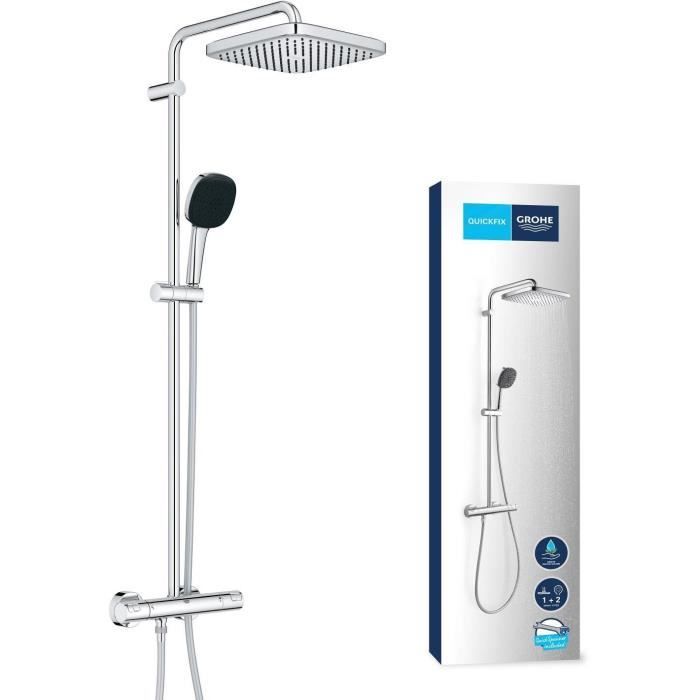 Shower column with thermostatic mixer - Water saving - GROHE Vitalio Comfort 250 - Chrome - 26696001