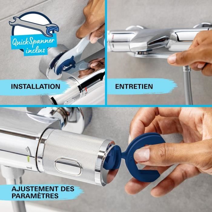 Shower column with thermostatic mixer - Water saving - GROHE Vitalio Start System 250 - Chrome - 26677001