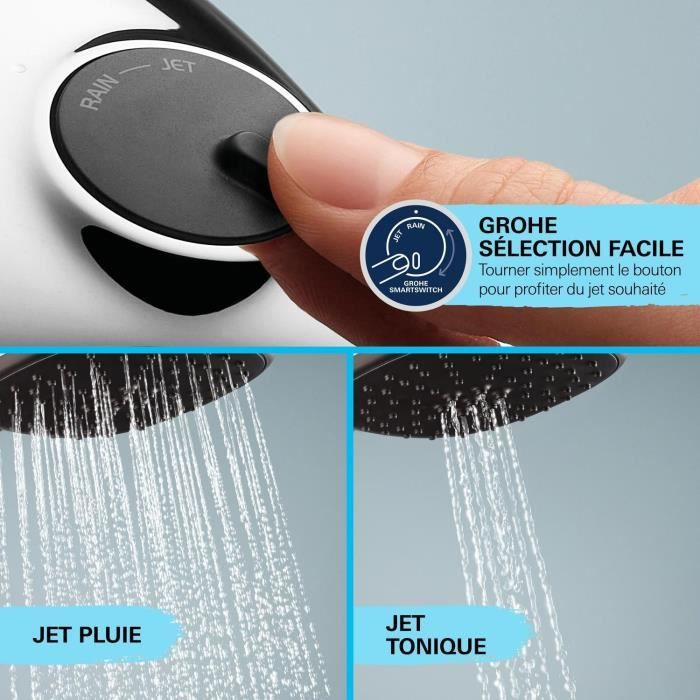 Shower column with thermostatic mixer - Water saving - GROHE Vitalio Start System 250 - Chrome - 26677001