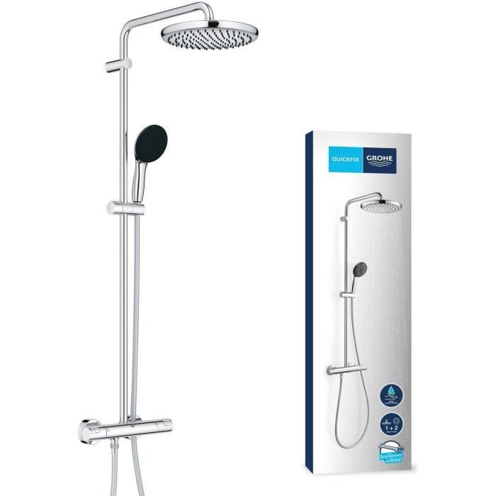 Shower column with thermostatic mixer - Water saving - GROHE Vitalio Start System 250 - Chrome - 26677001