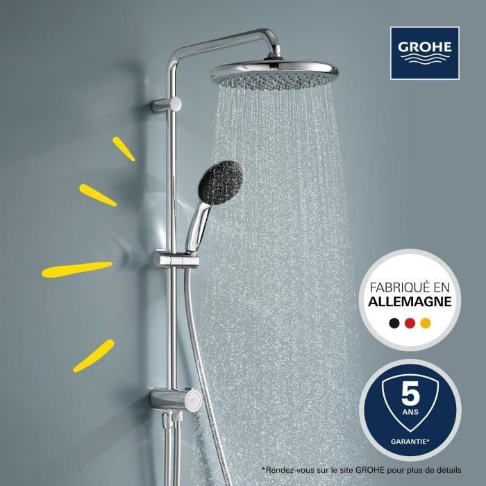 Shower column with manual diverter - Water saving - GROHE Vitalio Start System 250 - Chrome - 26680001