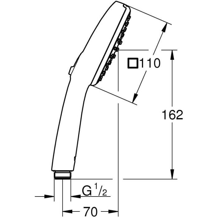 Shower head - GROHE Vitalio Comfort 110 26925001 - 2 jets (Rain/Stimulating) - Easy selection - Water saving - Chrome