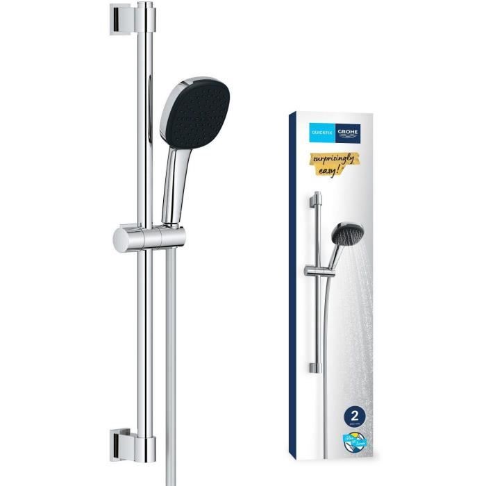 Shower set with 2 jets shower head, bar and flexible hose - GROHE Vitalio Comfort 110 26928001 - Easy selection - Water saving