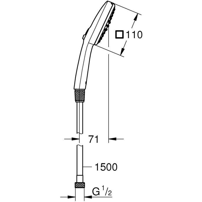 Flexible set and 2-jet shower head - GROHE Vitalio Comfort 110 26973001 - Easy selection - Water saving