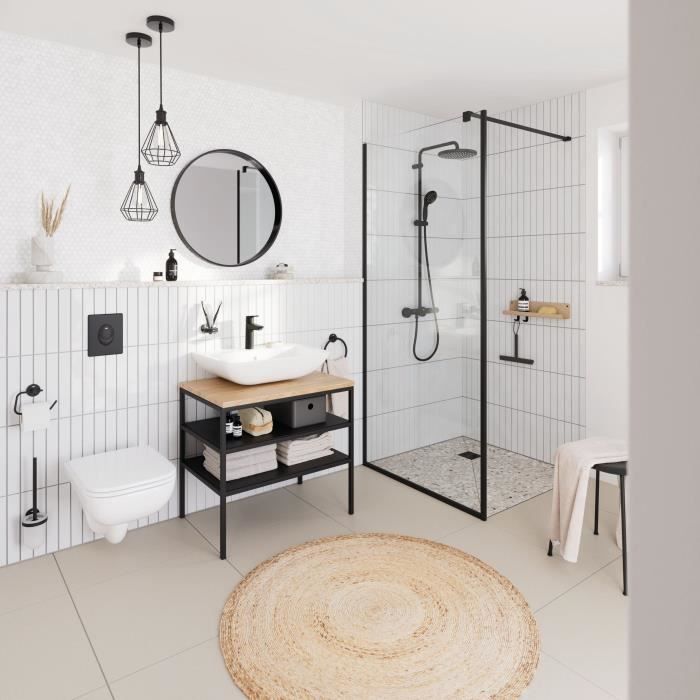 Single lever basin mixer - GROHE Start - 235502432 - Matt black - Size S - Standard spout - Water saving