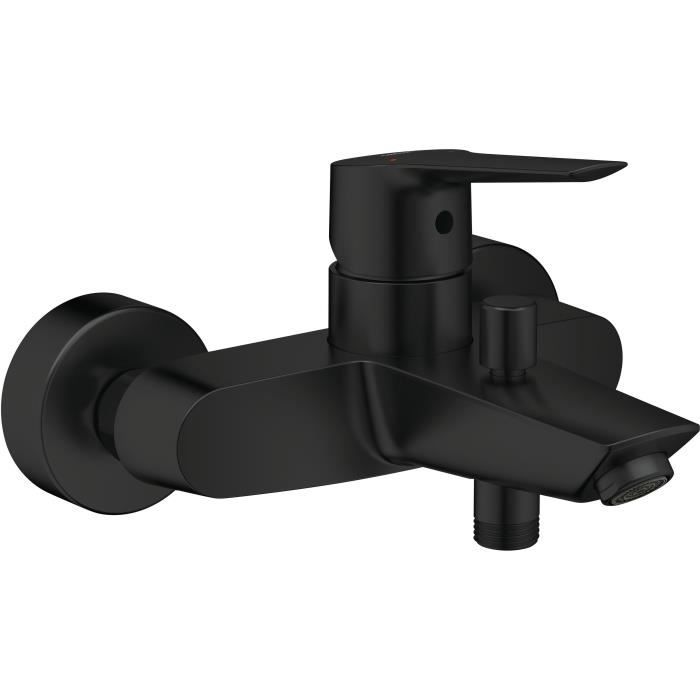 Single lever bath/shower mixer - GROHE Start - 322782432 - Matt black - Exposed wall mounting - Automatic diverter
