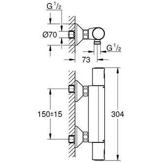 Thermostatic shower mixer - GROHE Precision Start - Matt black - Water saving